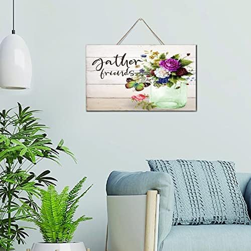 Modern Wall Decor Wood Signs with Floral Design