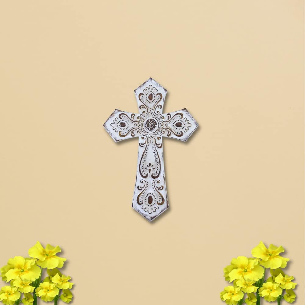 Comfy Hour Faith and Hope White Totem Wall Cross