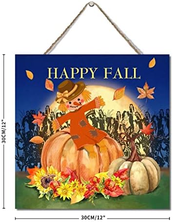 Wodevor Fall Thanksgiving Wood Sign 12x12in