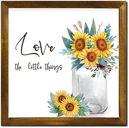 Love The Little Things Framed Wooden Sign 12x12 Inch