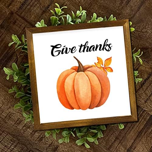 Thanksgiving Day Wood Framed Sign 12x12 Inch