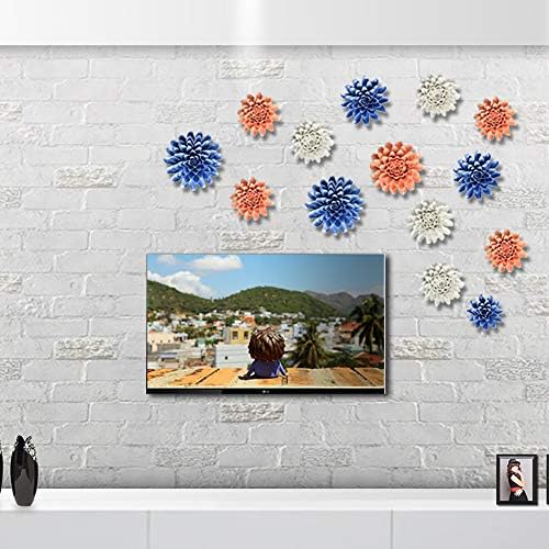 Peony Ceramic Flower Wall Decor Blue 3D