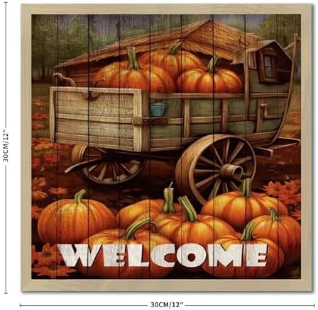 Wood Framed Sign with Rustic Farmhouse Design 12x12in