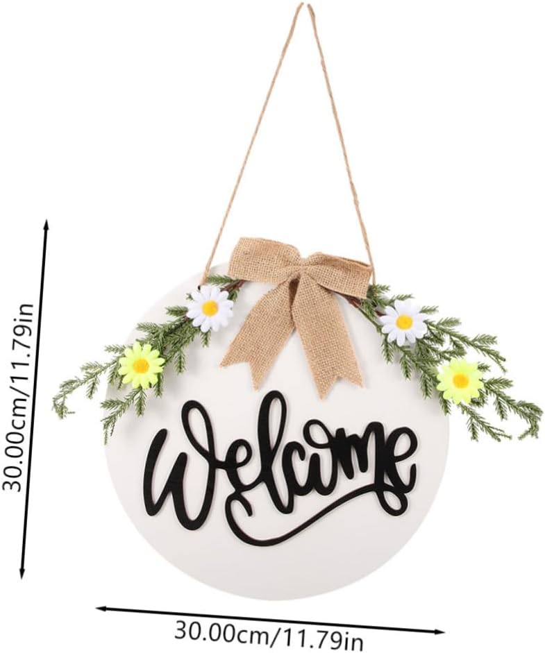 PRETYZOOM Sunflower Wall Hanging Ornament for Front Door Welcome Sign