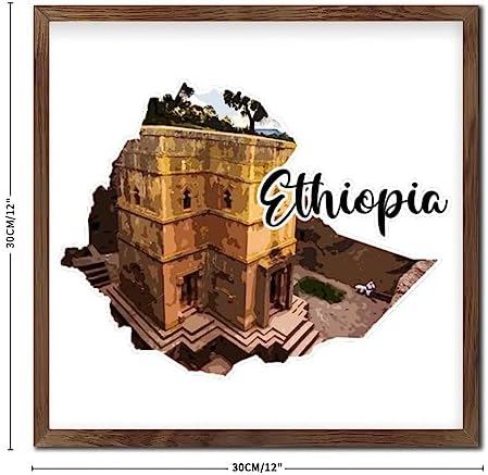 Ethiopia Travel Wooden Wall Sign 12x12in
