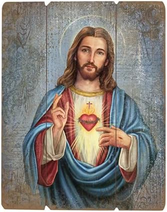 Needzo Sacred Heart Pallet Wall Sign 15 Inches