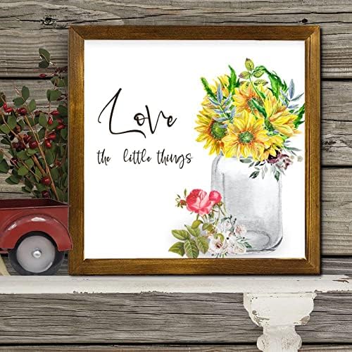 Love The Little Things Wood Framed Spring Sunflower Sign