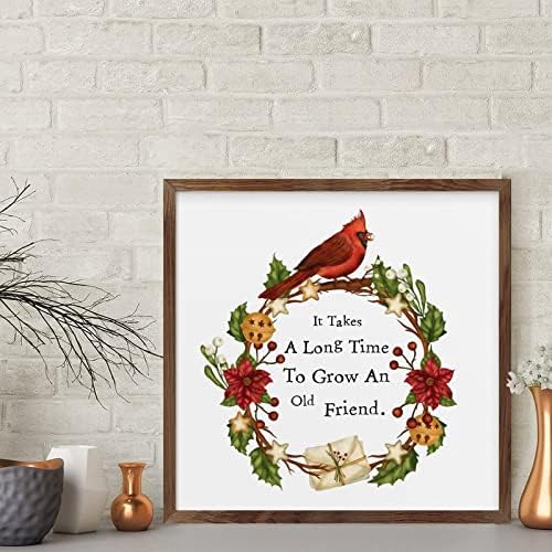 Old Friends Friendship Quotes Framed Wood Sign 12x12