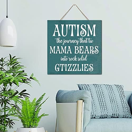 Hanging Wall Sign for Autism Awareness 12x12 Inch