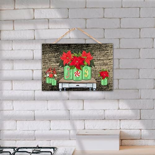 TEANFUN Christmas Wall Hanging Sign 8x12 Inch 1