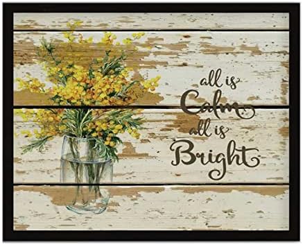 Funny Framed Wooden Wall Plaque All is Calm All is Bright