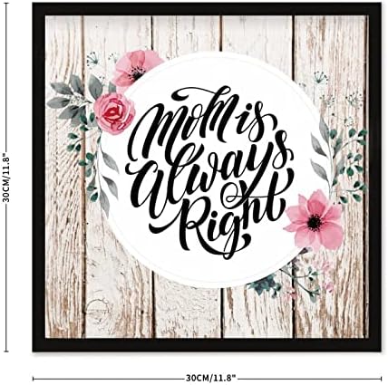 Farmhouse Wall Decor Sign 12x12 Inches Rustic Wood Frame - Black