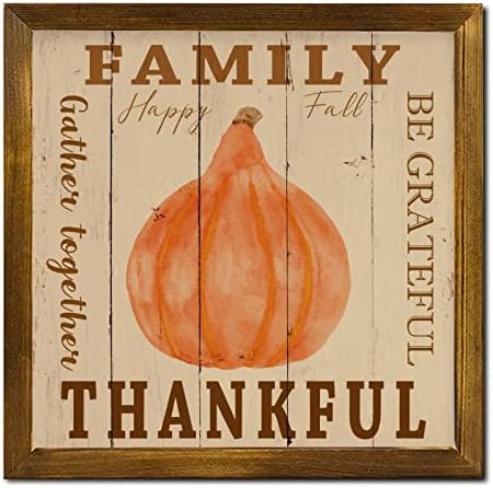 Be Grateful Family Gathering Wood Framed Thanksgiving Sign