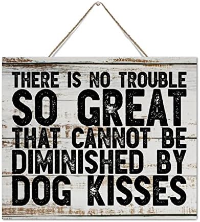 Rustic Decor Wooden Sign Dog Kisses 10x12 Inch Wall Art