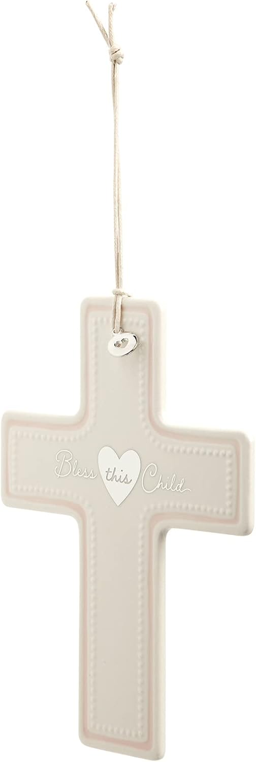 DEMDACO Bless This Child Pink Wall Cross 75x55 Inch