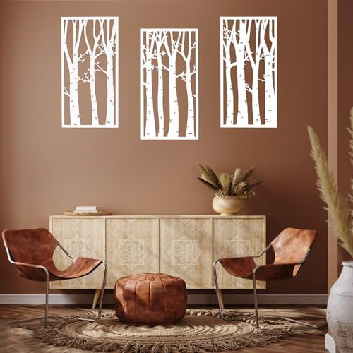 YIYA 3 Piece Birch Tree Wall Art Set