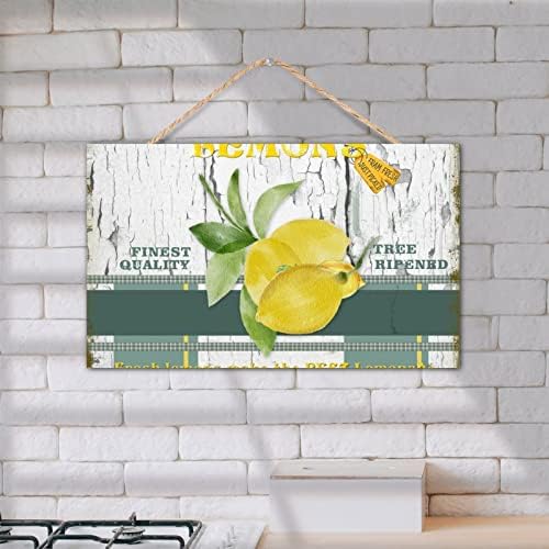TEANFUN Lemon Wood Sign Wall Decor 12x20 Inch