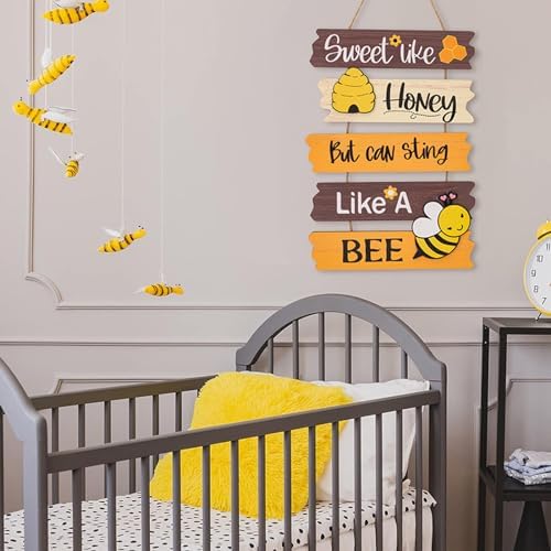 Bumble Bee Wall Hanging Plaque Sign Wooden Decor 116x134inch