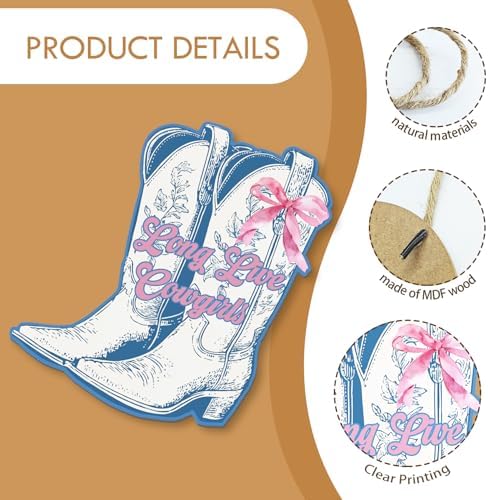 MOTERMATE Preppy Cowgirl Sign Decor 8x10 Inch