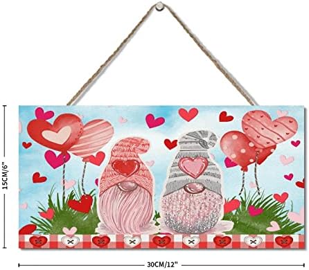 Valentines Day Gnomes with Love Heart Wooden Sign