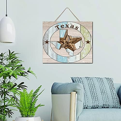 Autravelco Texas Lone Star Wood Wall Sign 10x12 Inch 1