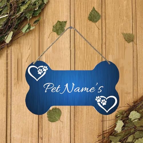 FUMUNA Custom Dog Bone Wood Wall Decor Sign