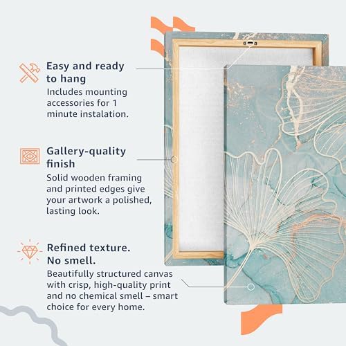 Artgeist Canvas World Map 40x20 in Wall Art Print 5pcs