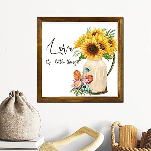 Love The Little Things Framed Wood Sign 12x12 inch