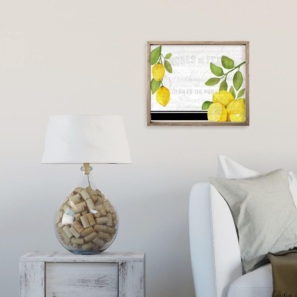Fresh Lemons Wood Wall Decor Sign Frame 12x15