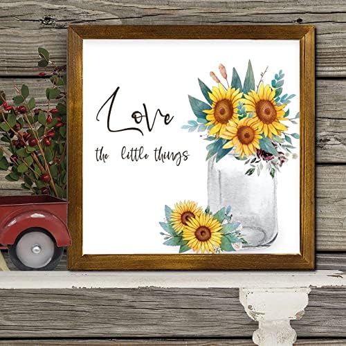 Love The Little Things Framed Wooden Sign 12x12 Inch