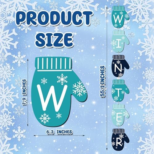 Winter Christmas Door Sign Wooden Glove Decor