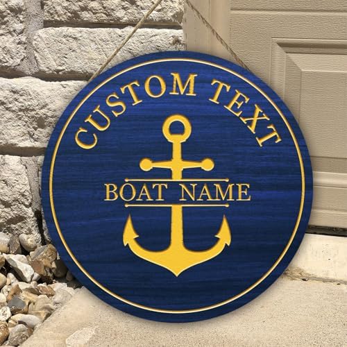 Custom Nautical Boat Welcome Wall Pediment Hanging Decor