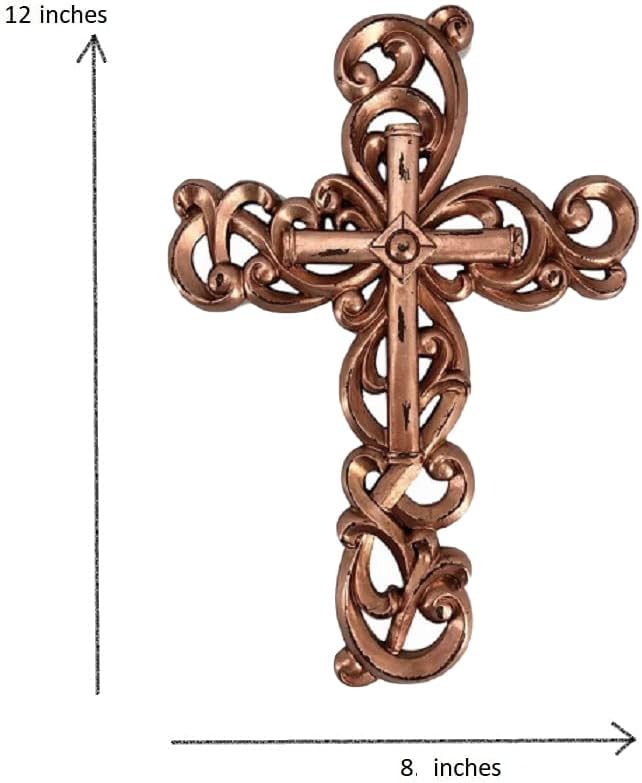 Comfy Hour Faith and Hope Wall Hanging Cross in Rose Gold
