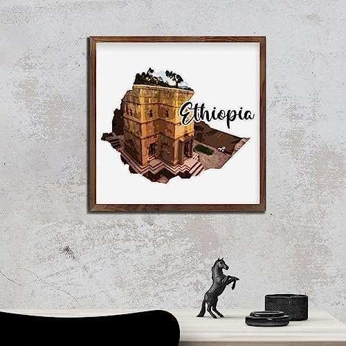 Ethiopia Travel Wooden Wall Sign 12x12in