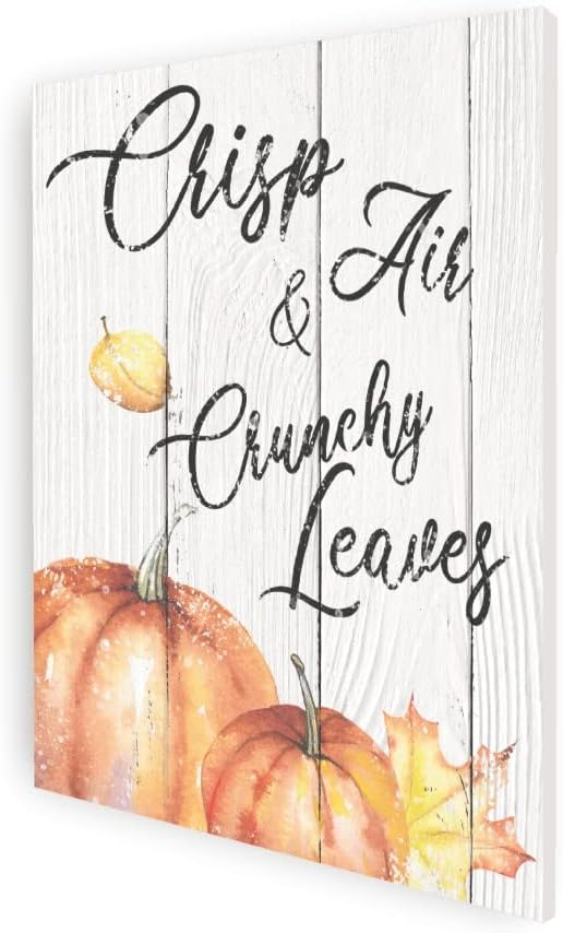 Crisp Air and Crunchy Leaves Wood Wall Decor Sign 12x15