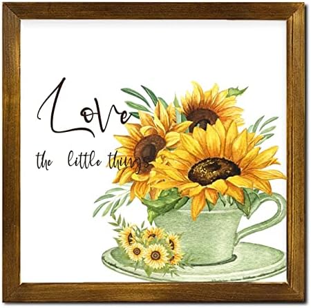 Love The Little Things Wood Framed Sign 12x12 Inch