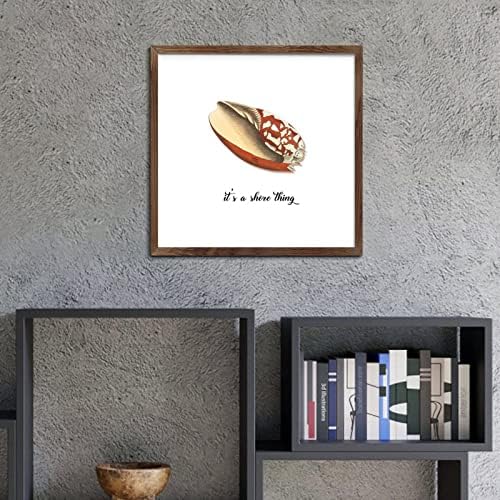 Rustic Wood Sea Snail Wall Sign 12x12in