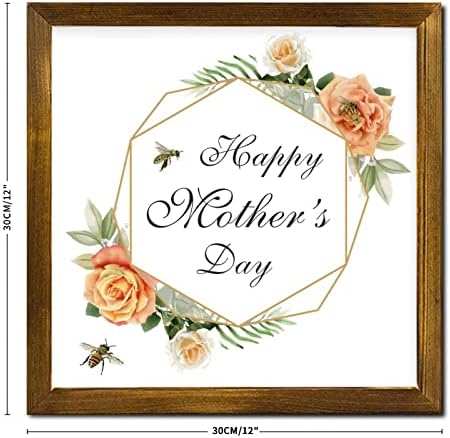 Mothers Day Wood Frame Sign with Floral Wreath 1