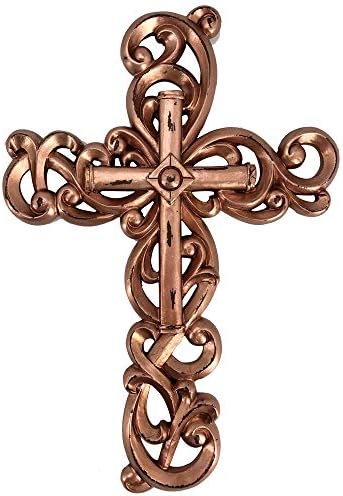 Comfy Hour Faith and Hope Wall Hanging Cross in Rose Gold