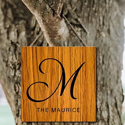 Personalized Wood Monogram Letter M Wall Decor 12x12in