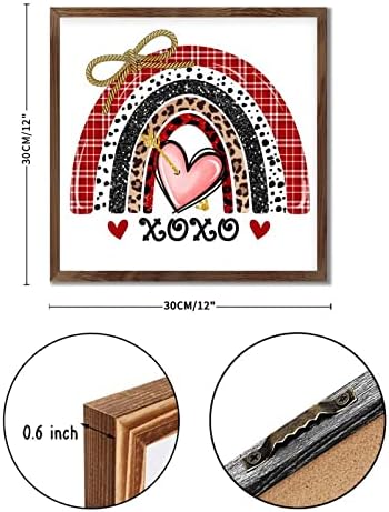 Romantic Heart Rainbow XOXO Wood Framed Wall Sign