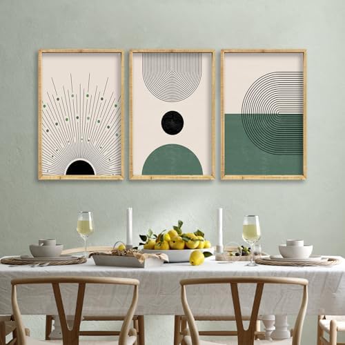 Set Of 3 Green Boho Wall Art Decor 16x24 Inch