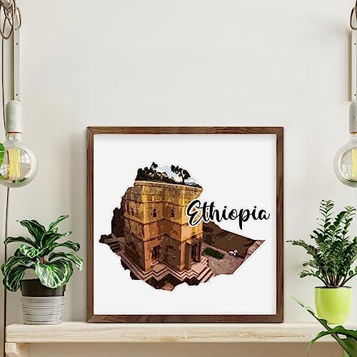 Ethiopia Travel Wooden Wall Sign 12x12in
