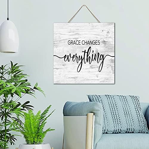 Autravelco Grace Changes Everything Wood Plank Wall Sign