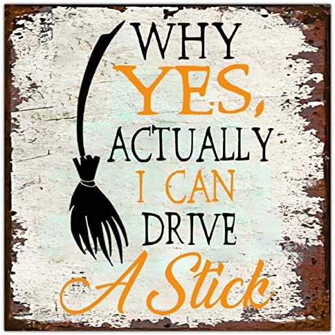 Why Yes Actually I Can Drive A Stick Halloween Tin Sign