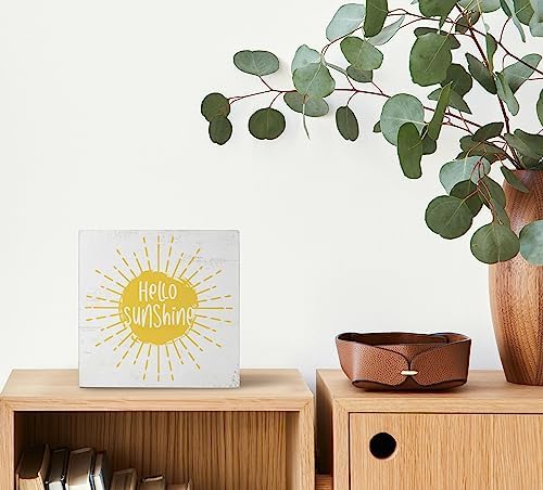 Hello Sunshine Summer Wooden Box Desk Decor Sign