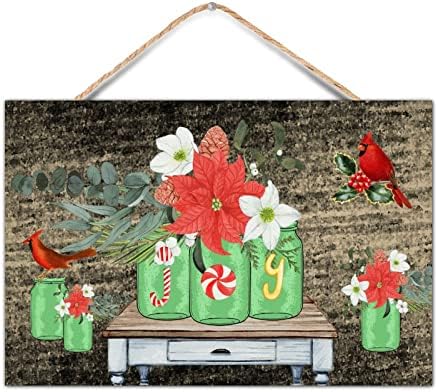 TEANFUN Christmas Wall Hanging Sign 8x12 Inch