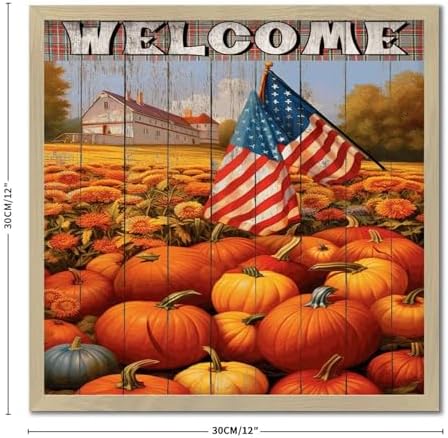 Welcome Wood Framed Wall Decor Sign 12x12in