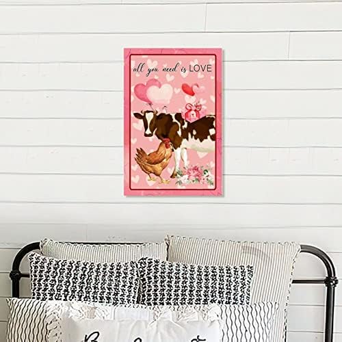 Personalized Rustic Wood Valentines Day Sign 8x12in