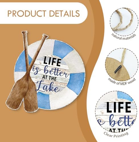 MOTERMATE Lake Life Decor Sign 12x12 Inch